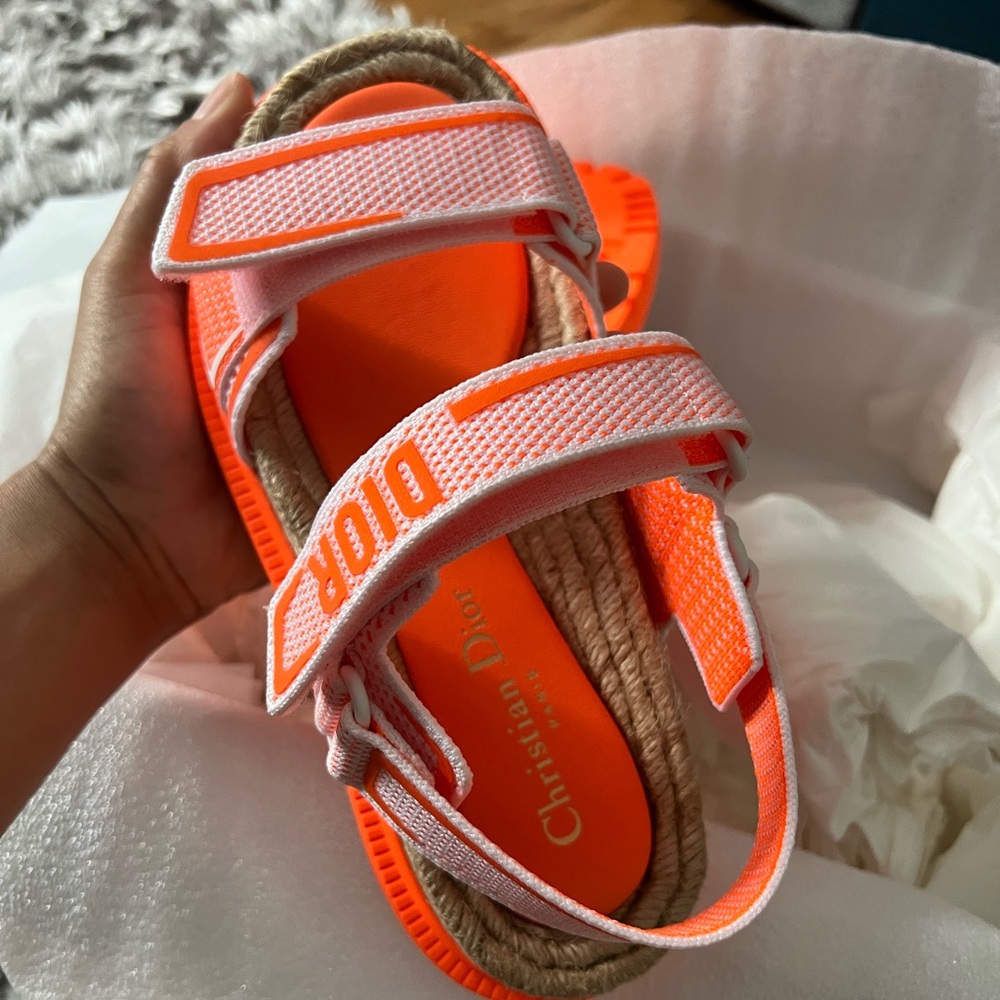 Orange Dior sandals size 361/2 brand new never worn